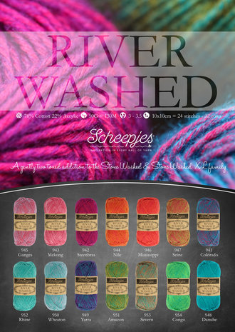 Scheepjes River Washed set van 5 stuks in de verpakking.